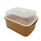 Rectangular Strainer with Bowl & Cover – 34 × 26 × 13 cm