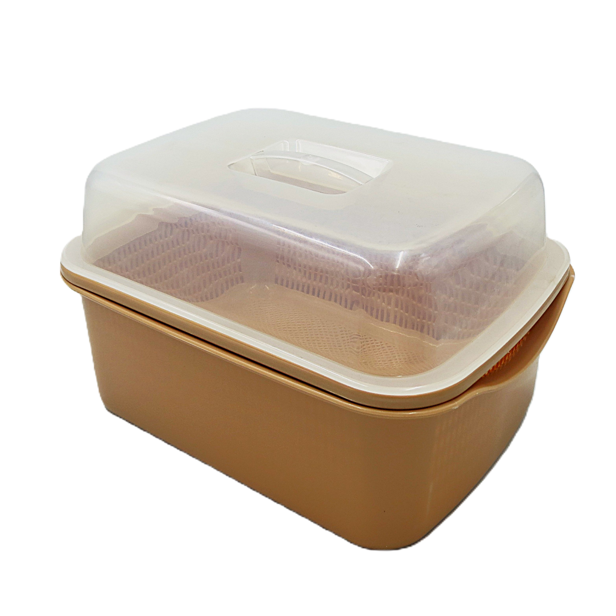 Rectangular Strainer with Bowl & Cover – 34 × 26 × 13 cm