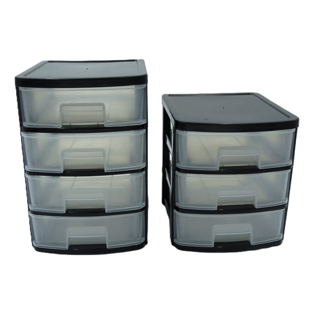 Plastic Storage Drawer Organizer – 3 & 4 Tier