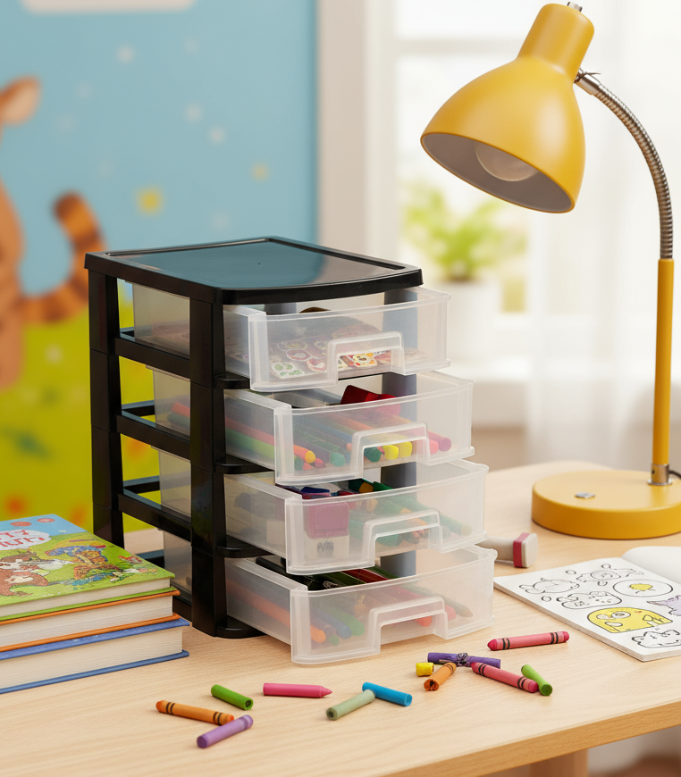 Plastic Storage Drawer Organizer – 3 & 4 Tier